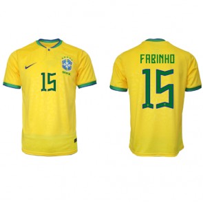 Brasilien Fabinho #15 Hjemmebanetrøje VM 2022 Kort ærmer